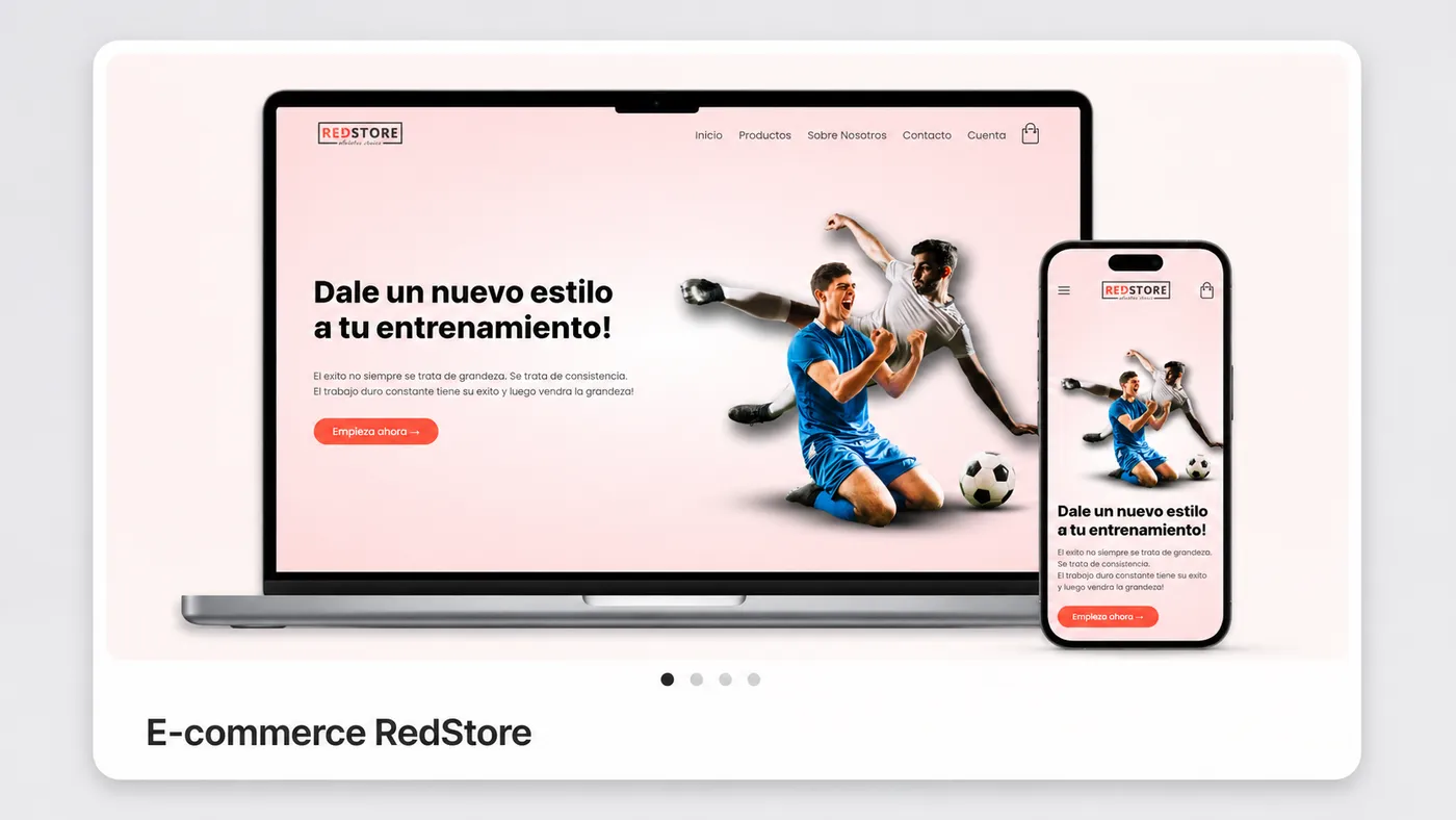 Mockup responsive del demo E-Commerce RedStore